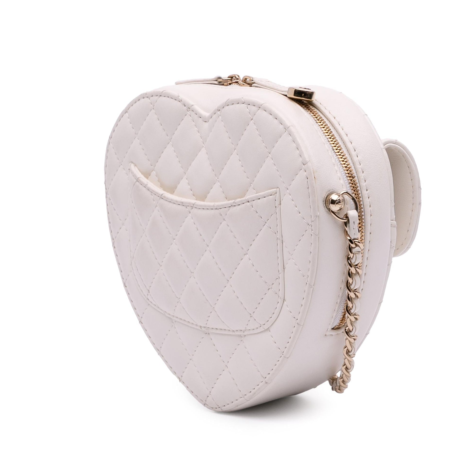 Chanel Lambskin CC Love Heart Crossbody Bag 11