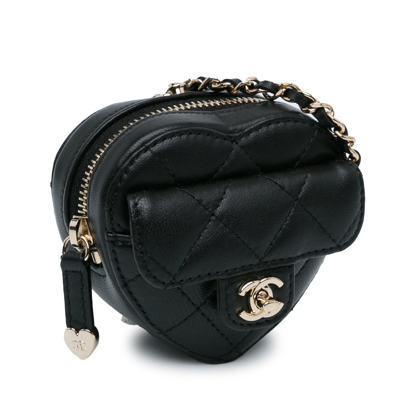 Chanel Lambskin CC in Love Heart Necklace Bag (SHG-lbzzG9)