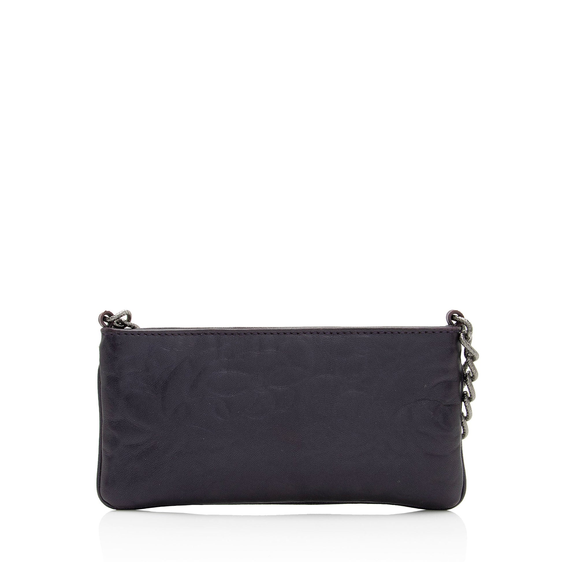 Chanel Lambskin Camellia Pochette Clutch Bag