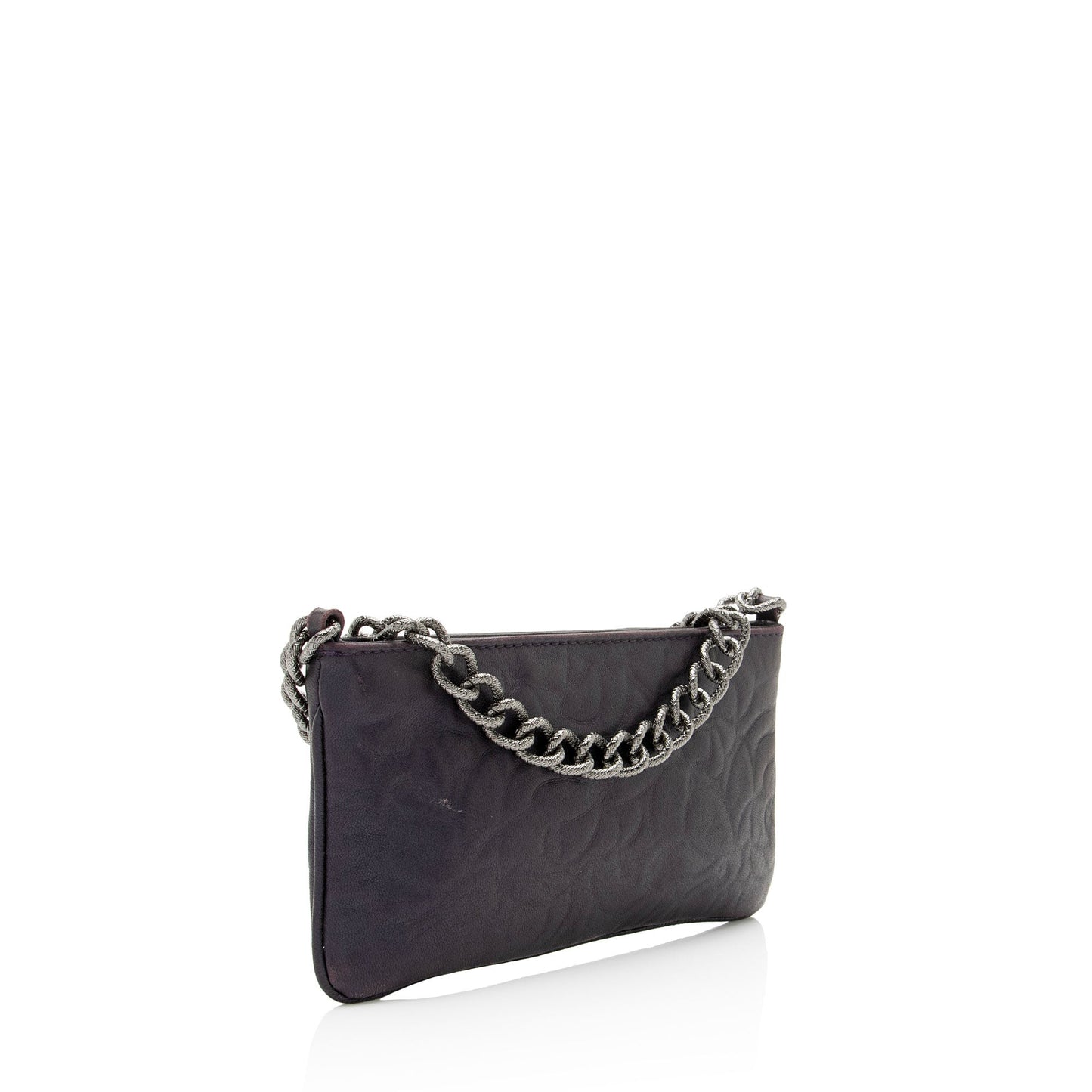 Chanel Lambskin Camellia Pochette Clutch Bag