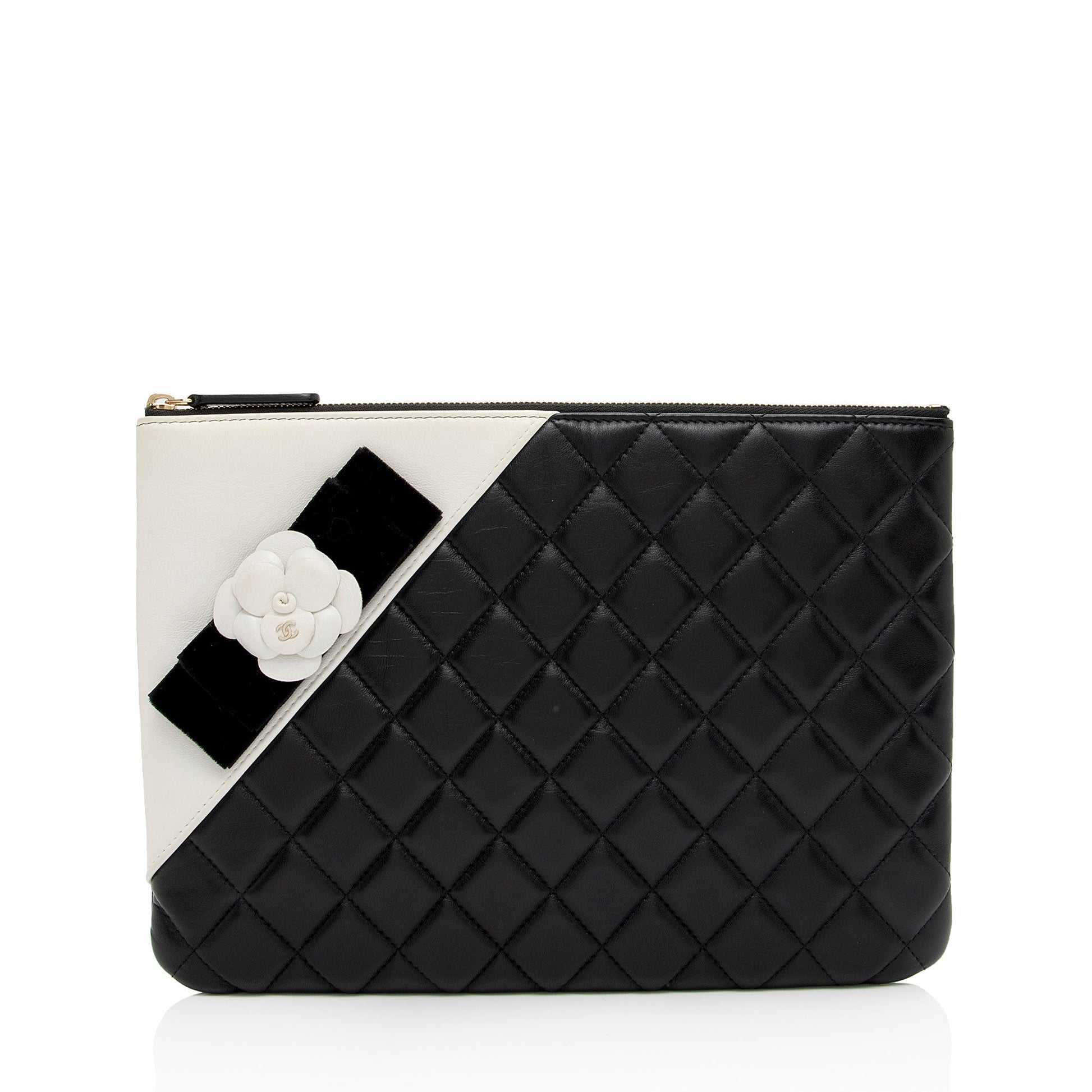 Chanel Lambskin Camellia O- SHF-mX1U89 Handbag