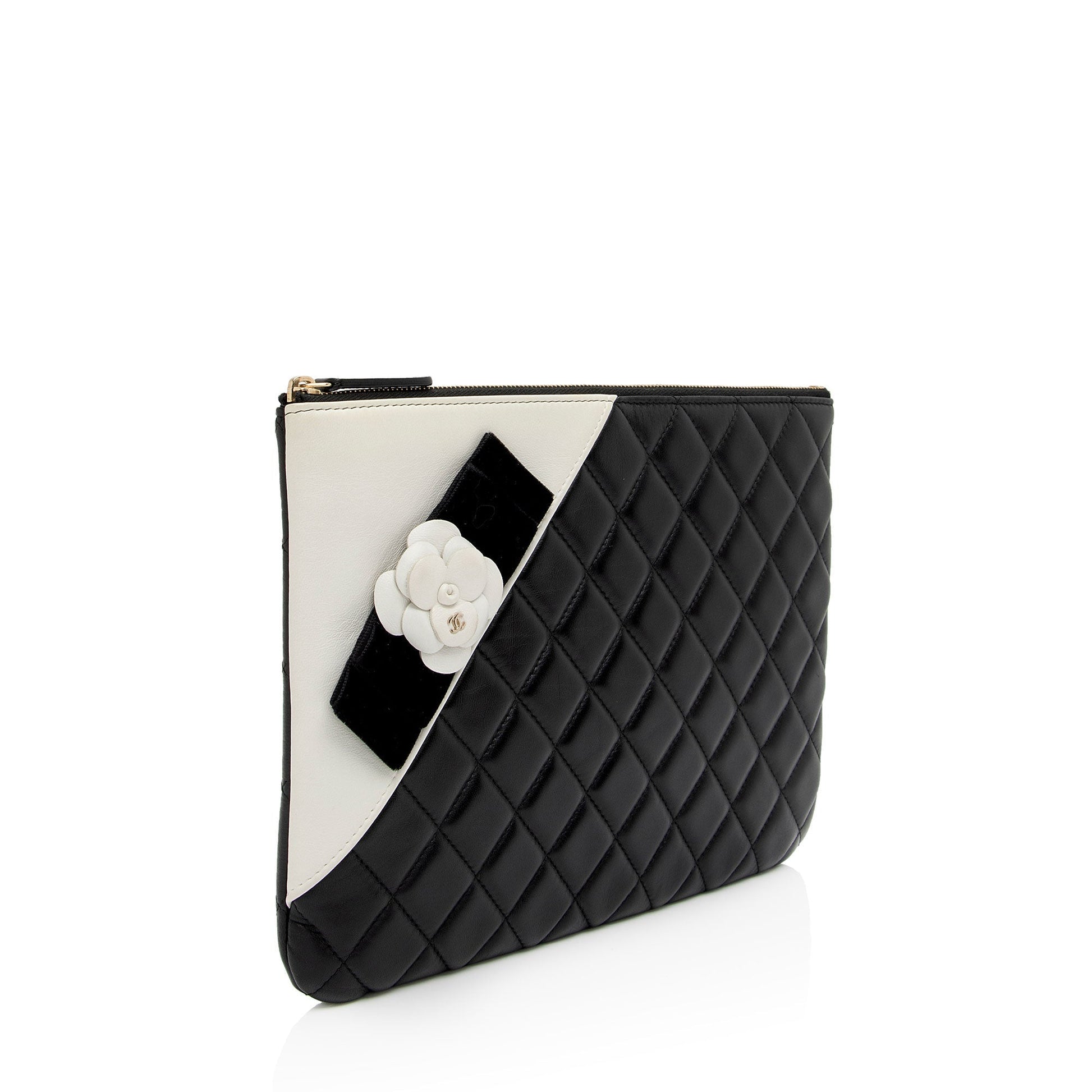 Chanel Lambskin Camellia O- SHF-mX1U89 Handbag