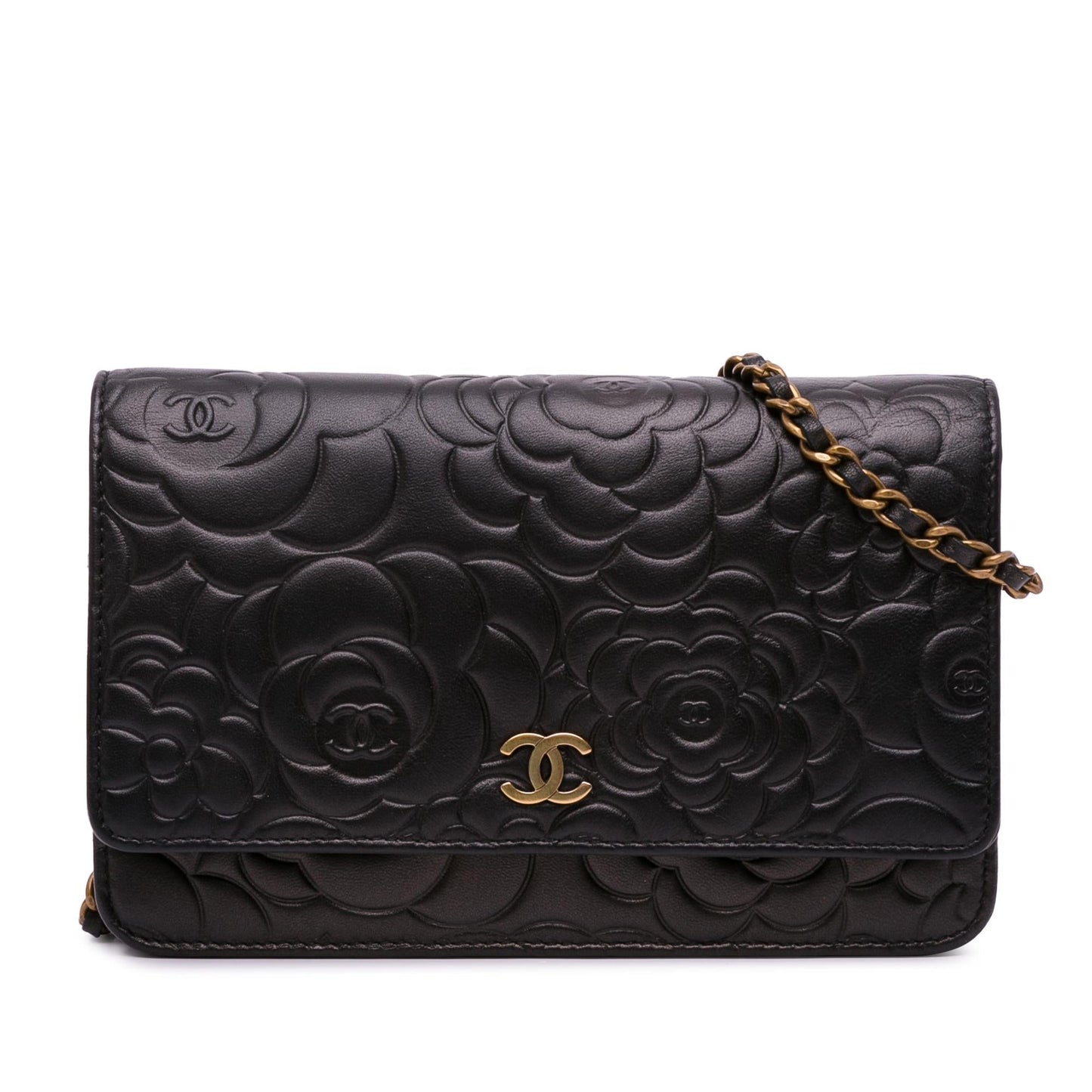 Chanel Lambskin Camellia On SHG-uwF0Rj Wallet Case