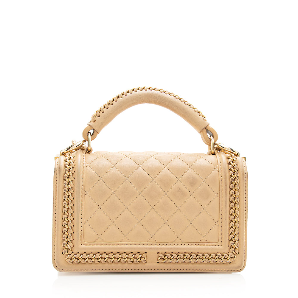 Chanel Lambskin Top Handle Boy SHF Small Handbag