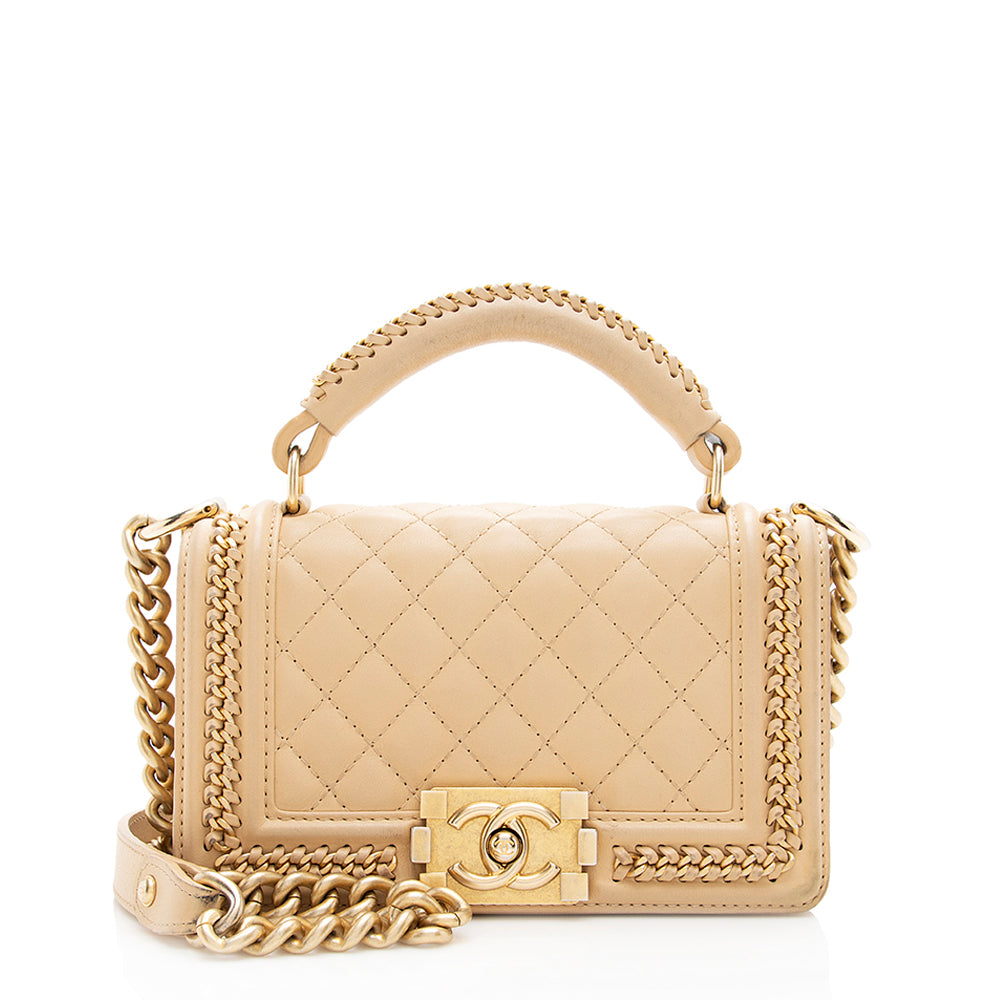 Chanel Lambskin Top Handle Boy SHF Small Handbag