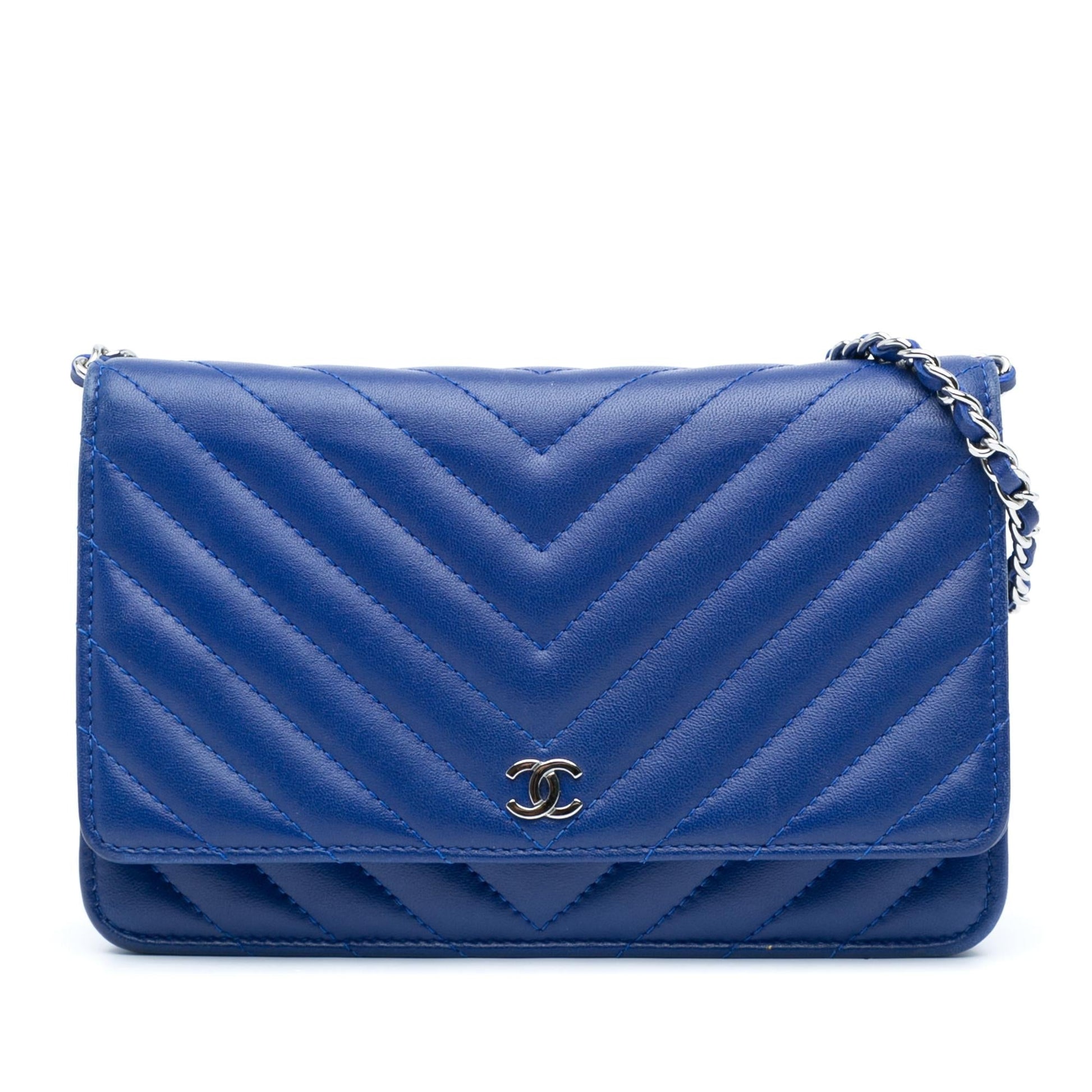 Chanel Lambskin Chevron Trendy On Wallet Case