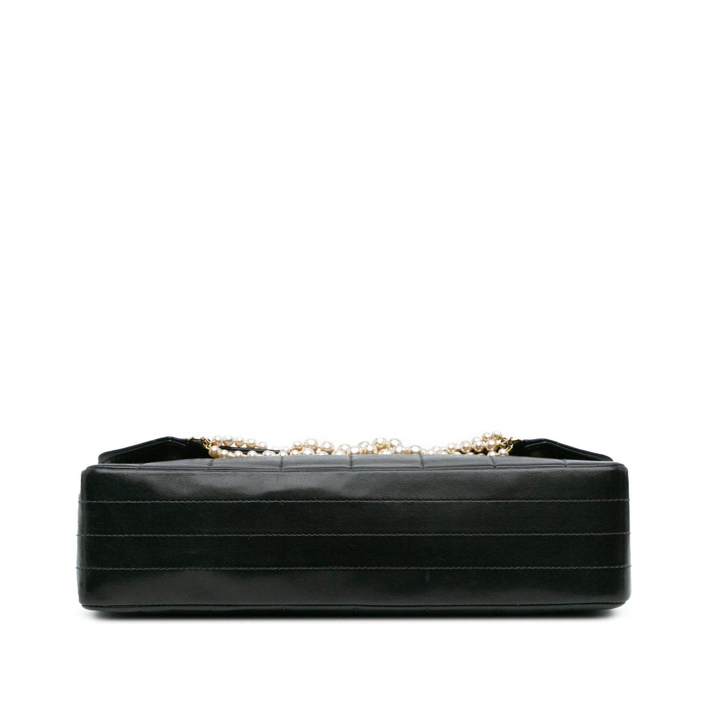 Chanel Lambskin Chocolate Bar Pearl Flap Handbag