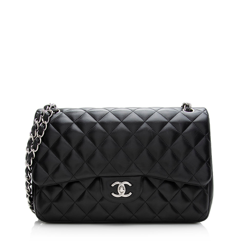 Chanel Lambskin Classic Jumbo Double Flap SHF Shoulder Bag Bag Shf