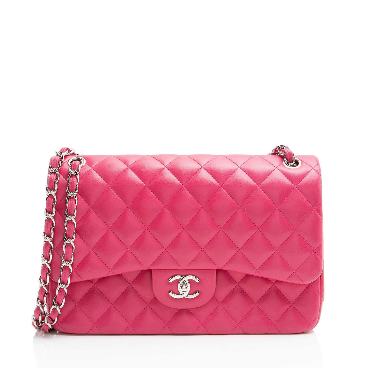 Chanel Lambskin Classic Jumbo Double Flap Shoulder Bag
