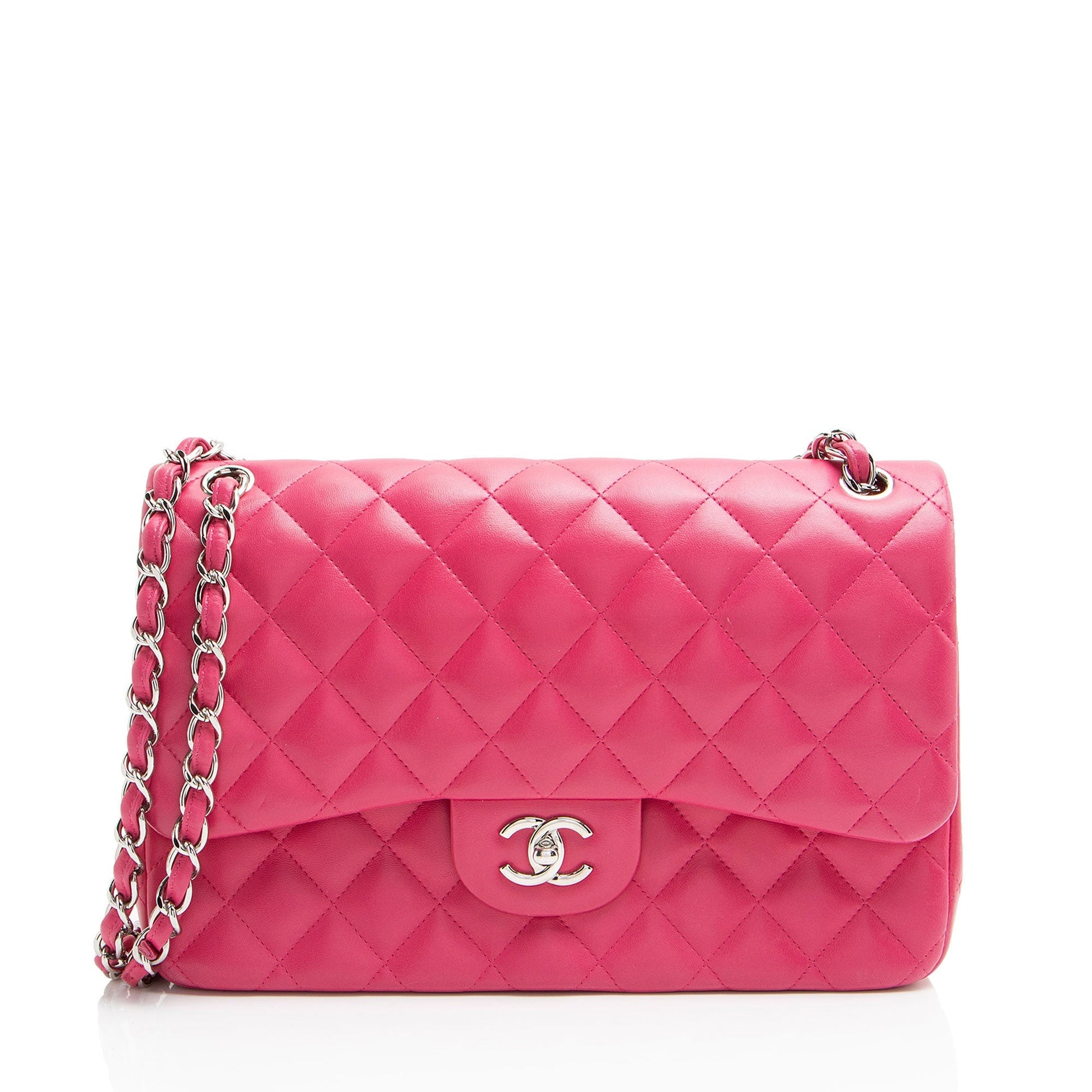 Chanel Lambskin Classic Jumbo Double Flap Shoulder Bag