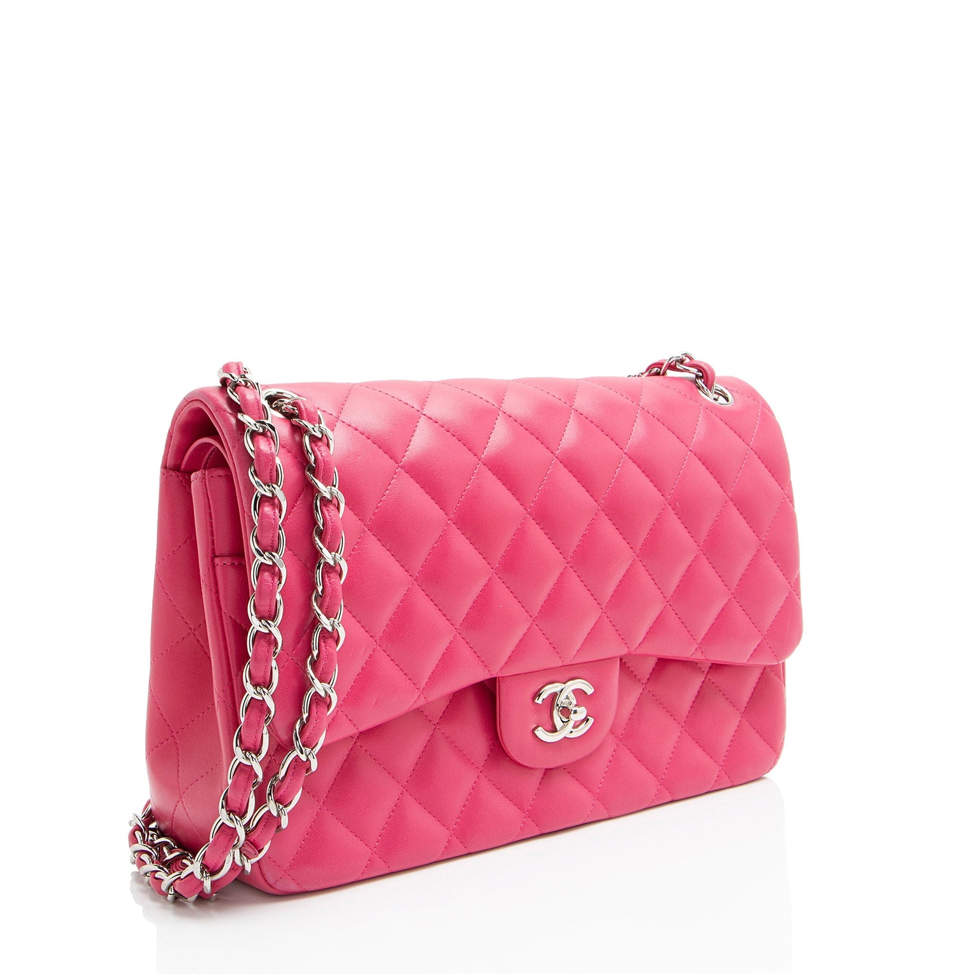 Chanel Lambskin Classic Jumbo Double Flap Shoulder Bag