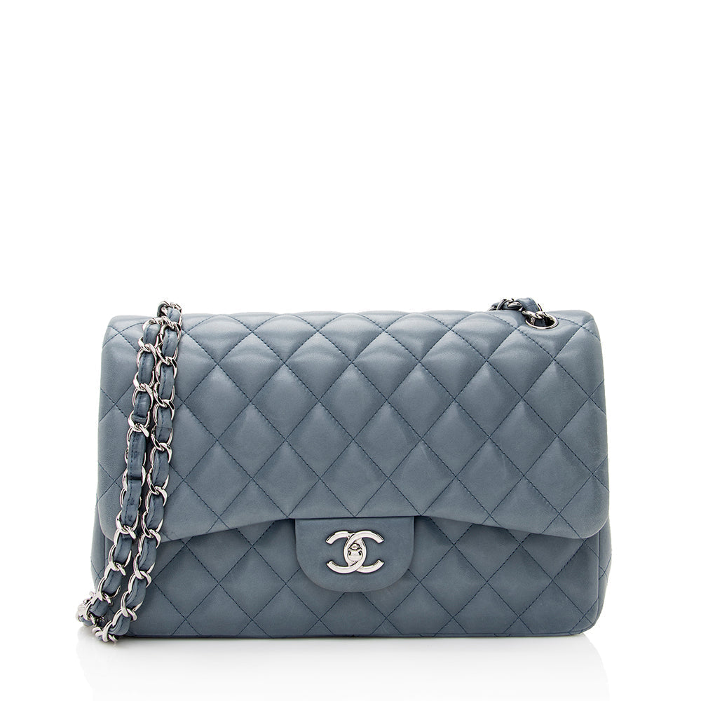 Chanel Lambskin Classic Jumbo Double Flap SHF Shoulder Bag 3