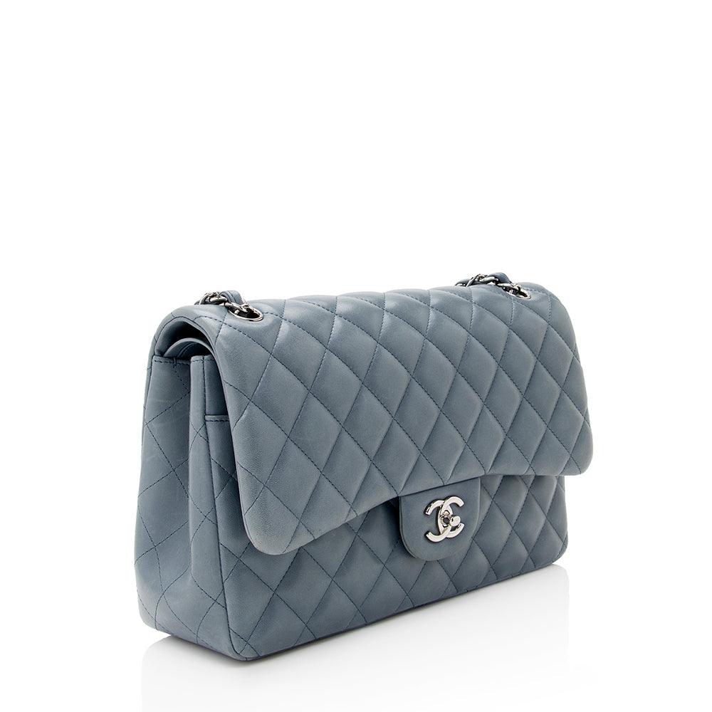 Chanel Lambskin Classic Jumbo Double Flap SHF Shoulder Bag 3