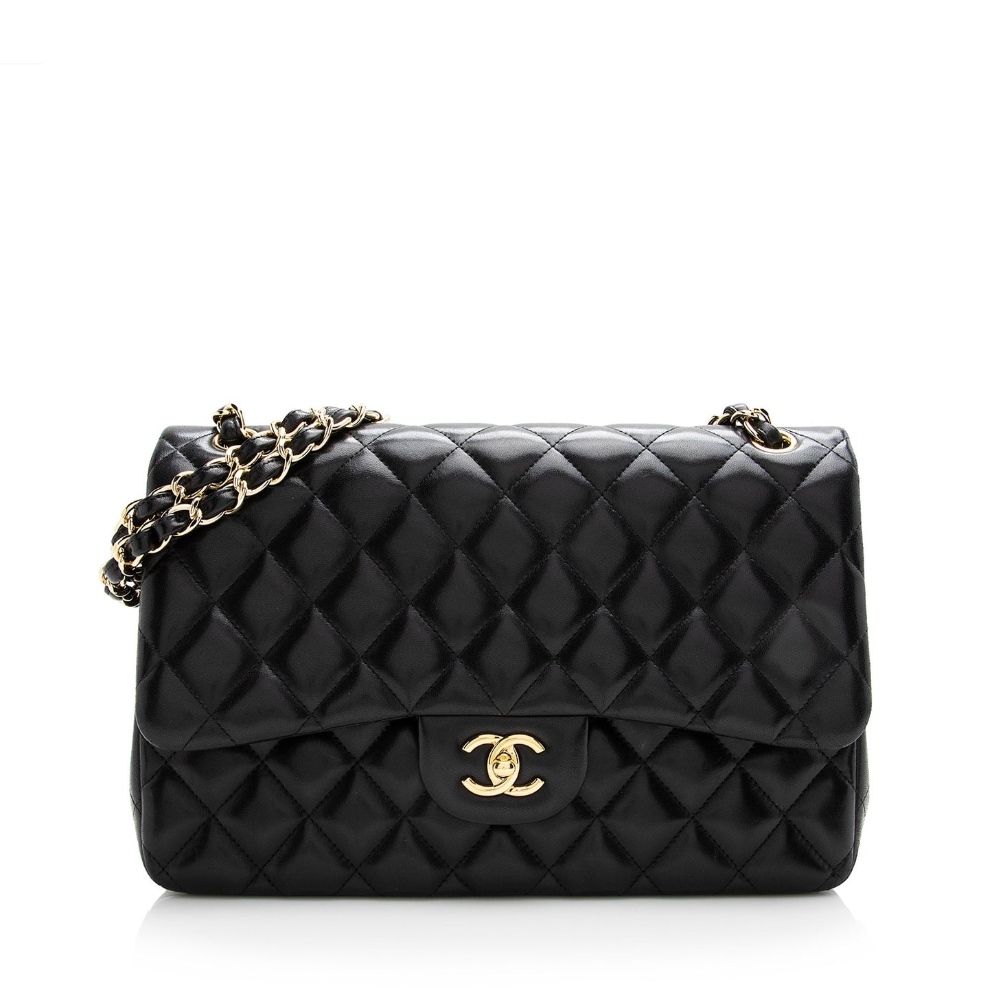 Chanel Lambskin Classic Jumbo Double Flap SHF Shoulder Bag 4