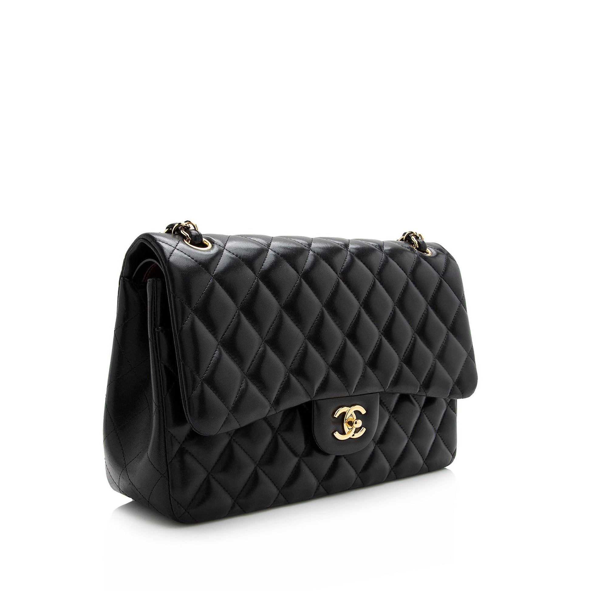 Chanel Lambskin Classic Jumbo Double Flap SHF Shoulder Bag 4