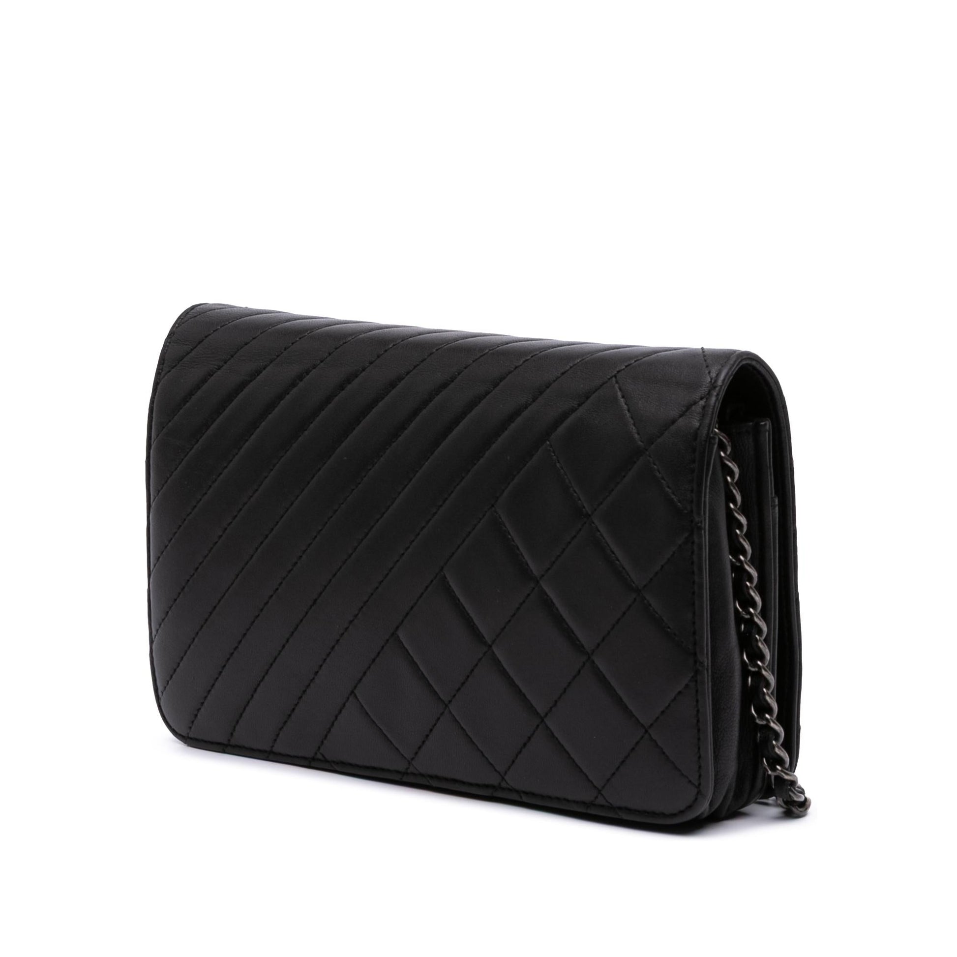 Chanel Lambskin Coco Boy On Wallet Case Chain 2
