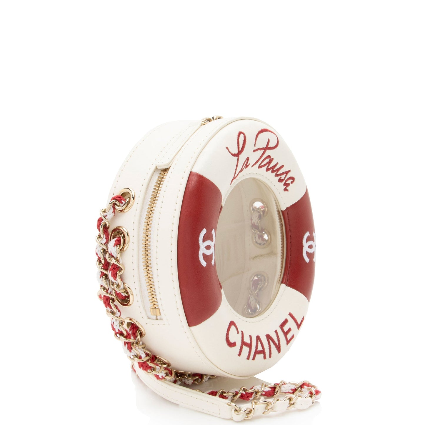 Chanel Lambskin Coco Lifesaver Round Crossbody Bag