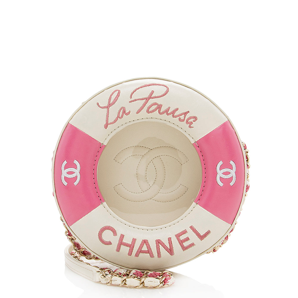 Chanel Lambskin Coco Lifesaver Round SHF Crossbody Bag