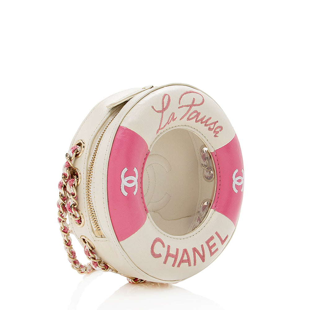 Chanel Lambskin Coco Lifesaver Round SHF Crossbody Bag