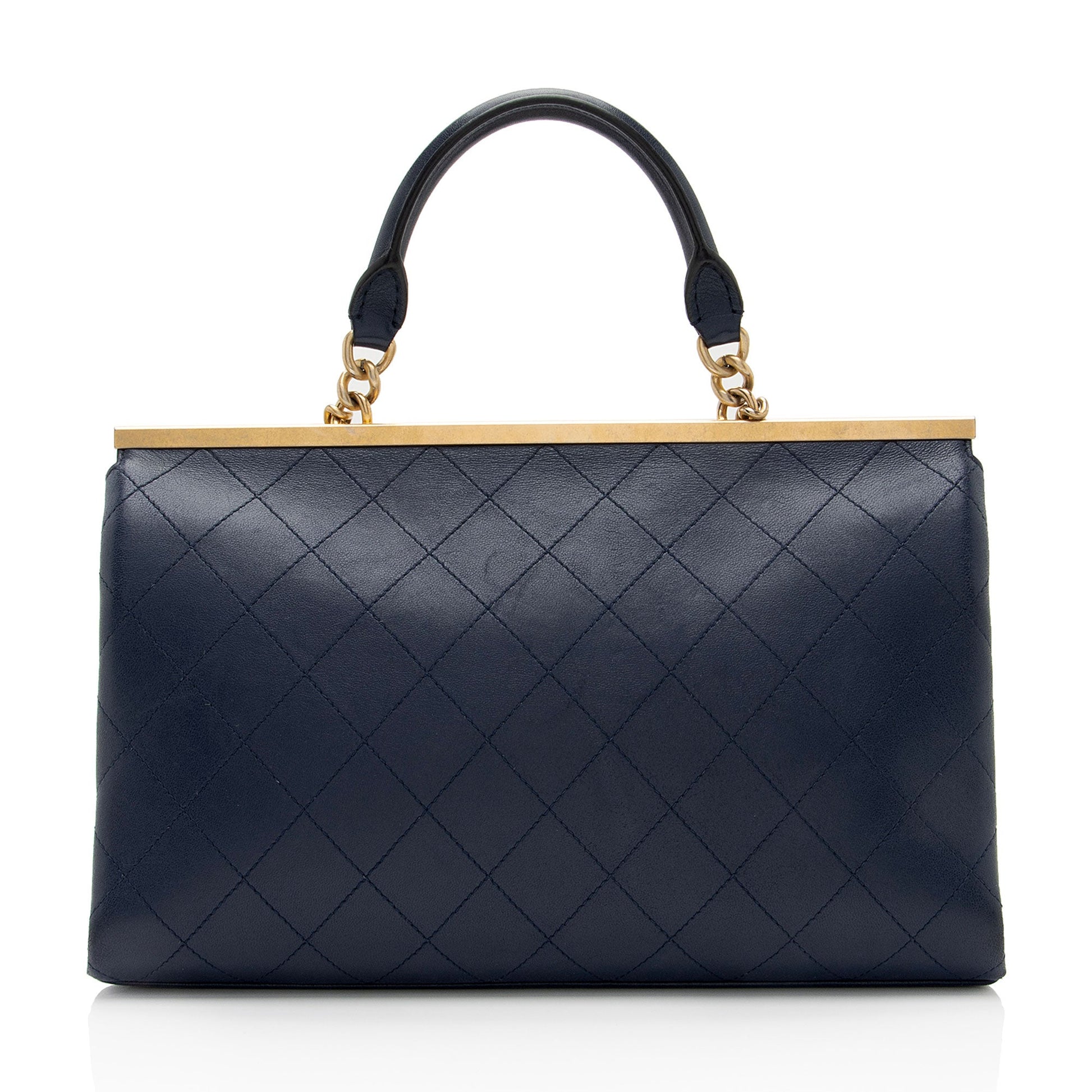 Chanel Lambskin Coco Lux Top Handle Flap Shoulder Bag