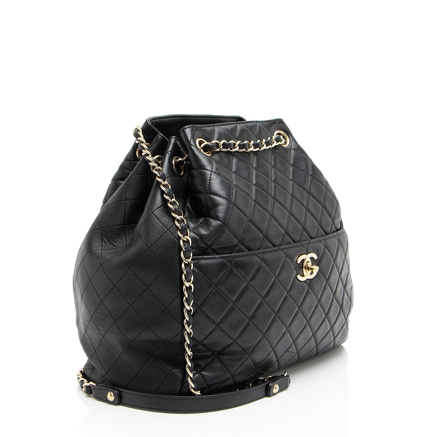 Chanel Lambskin Drawstring Bucket Jewelry