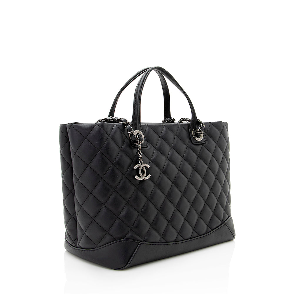 Chanel Lambskin Easy Shopping SHF Small Tote Bag