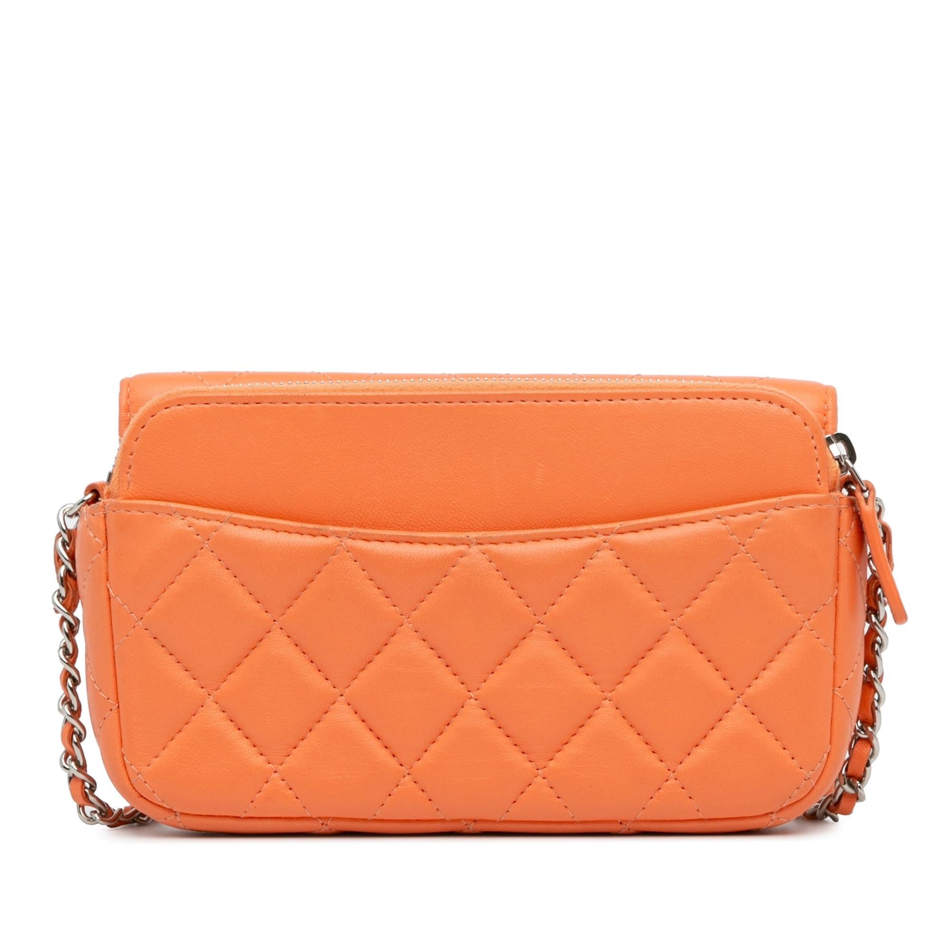 Chanel Lambskin Flap Phone Holder Handbag