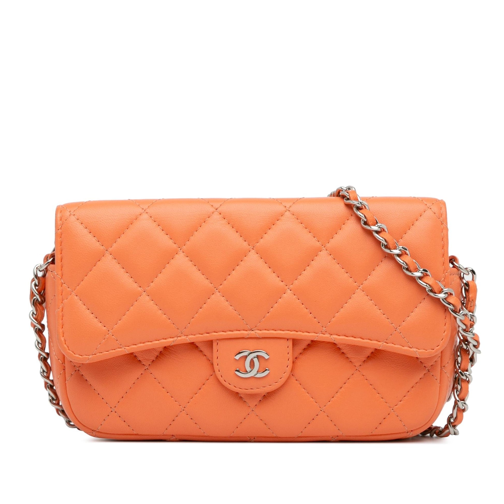 Chanel Lambskin Flap Phone Holder Handbag