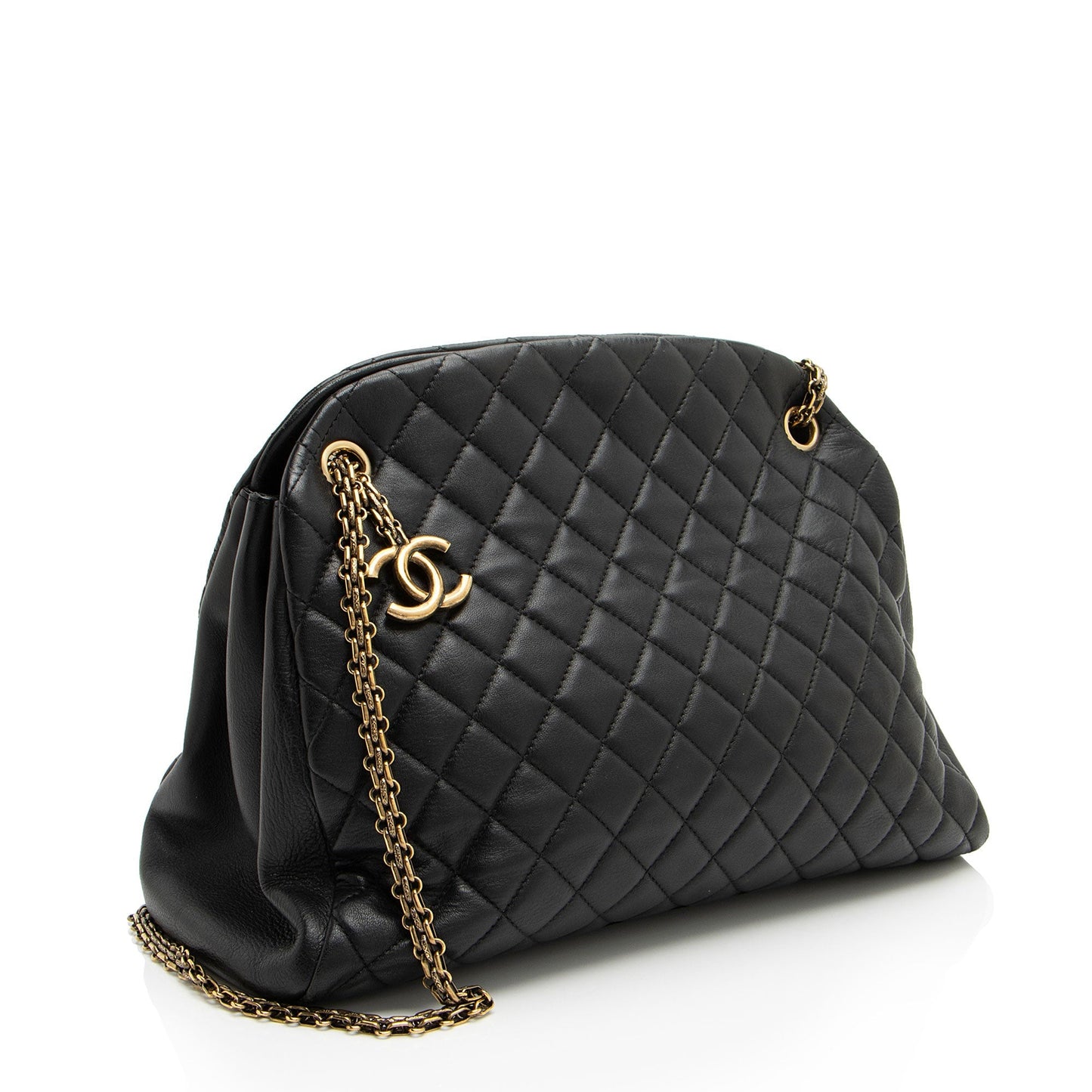 Chanel Lambskin Just Mademoiselle Bowler SHF-xiVMoz Handbag