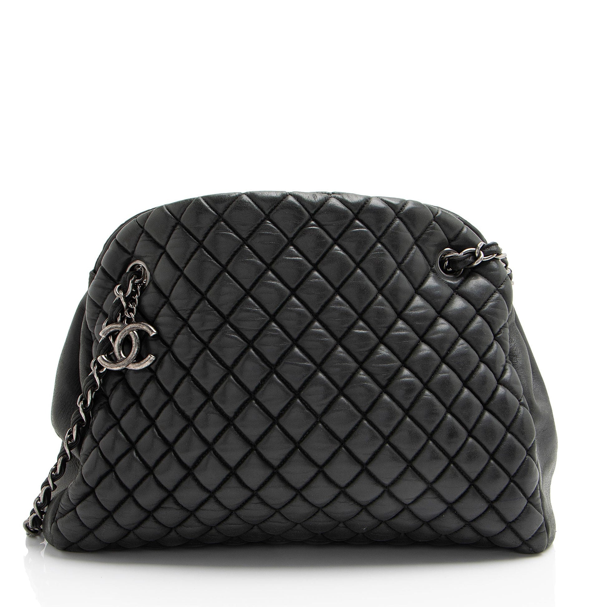 Chanel Lambskin Just Mademoiselle Bowler Handbag
