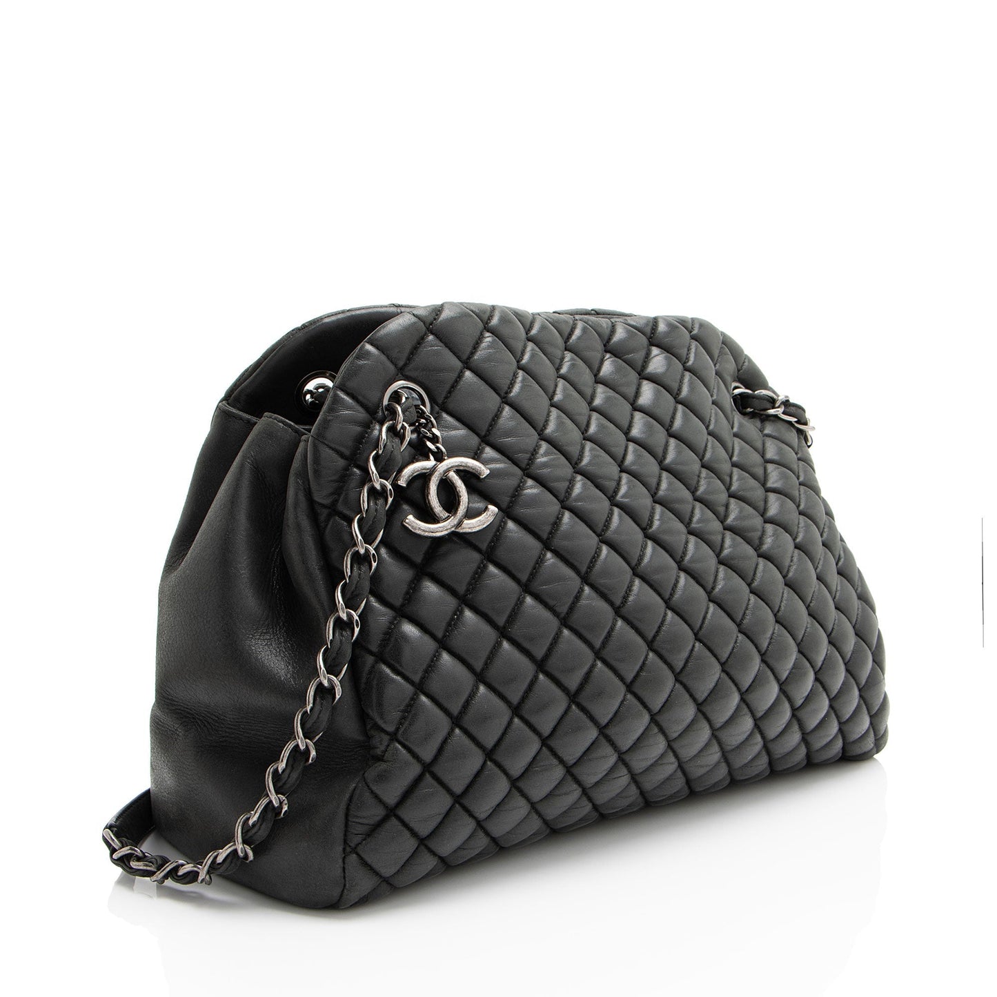 Chanel Lambskin Just Mademoiselle Bowler Handbag