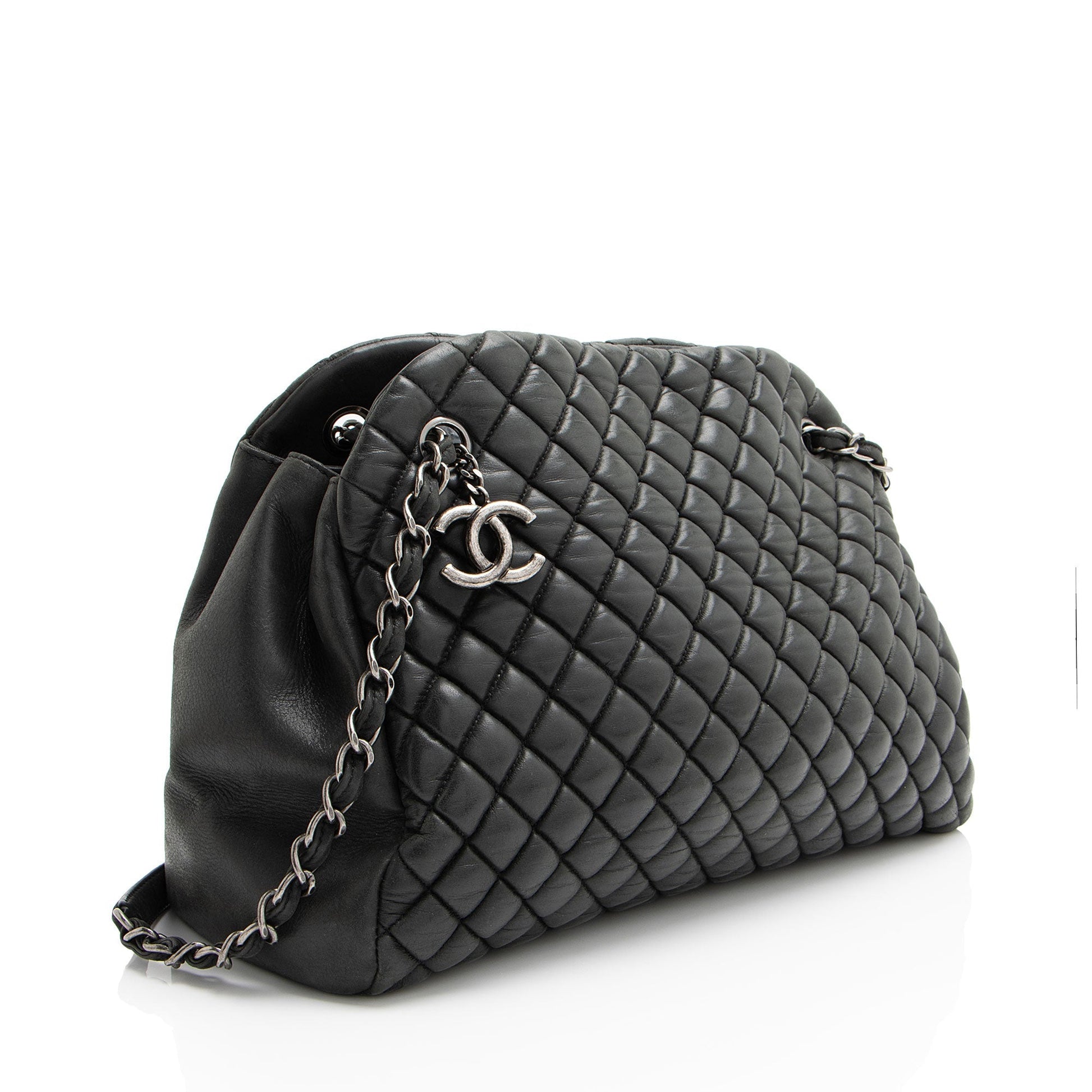 Chanel Lambskin Just Mademoiselle Bowler Handbag