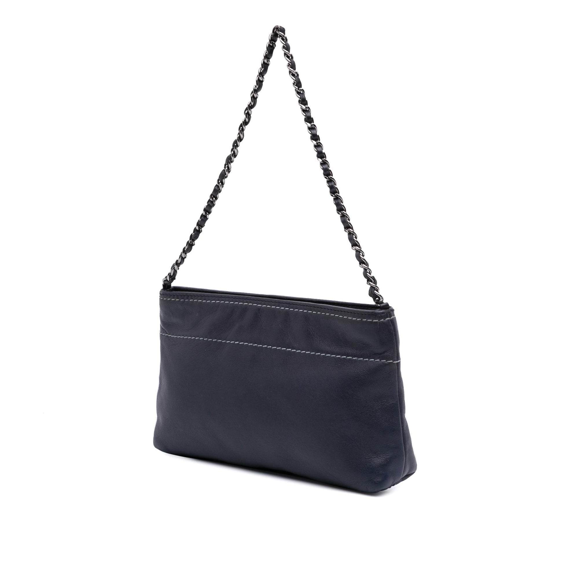 Chanel Lambskin LAX Pochette Clutch Bag