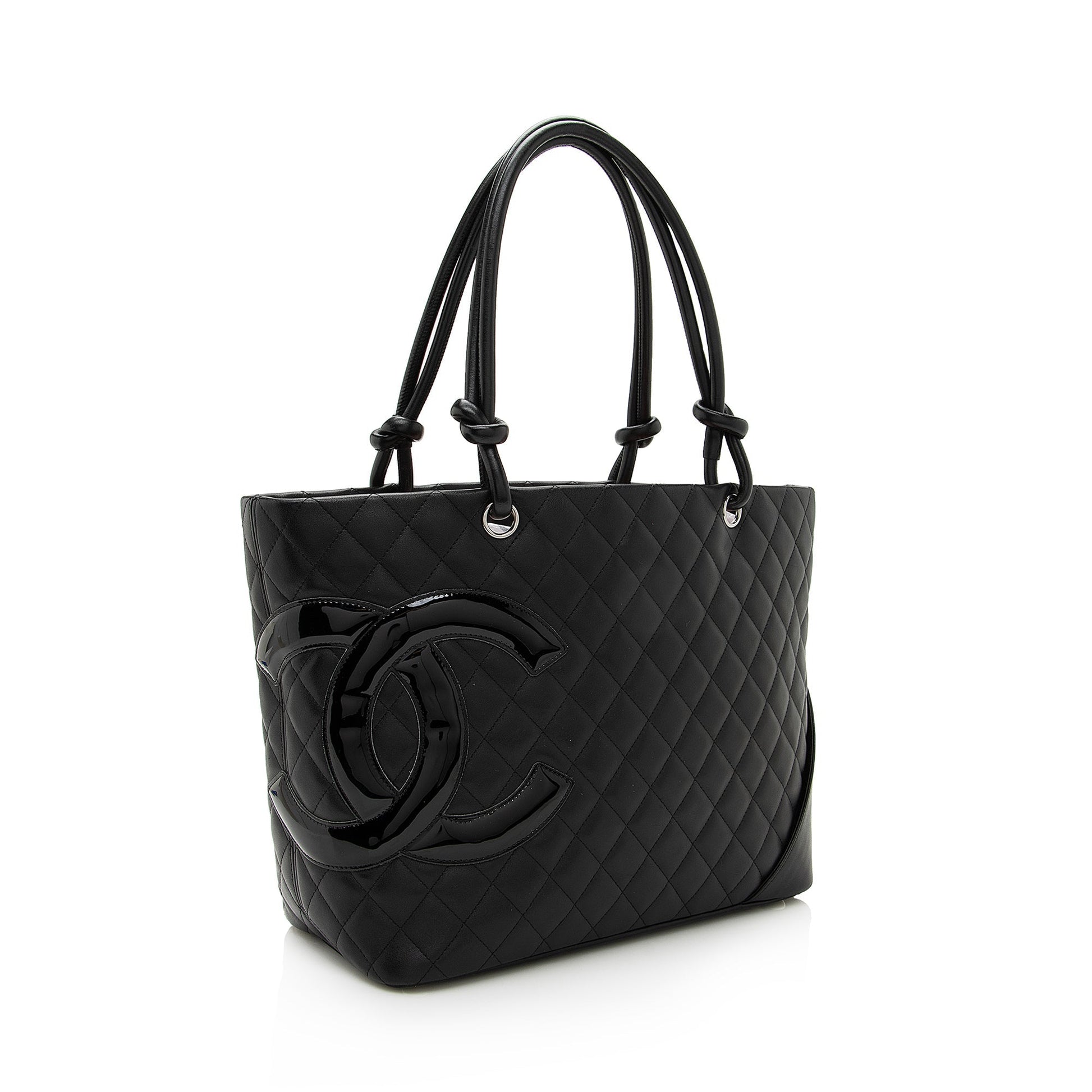 Chanel Lambskin Ligne Cambon Shopping SHF Tote Bag Tote Shf