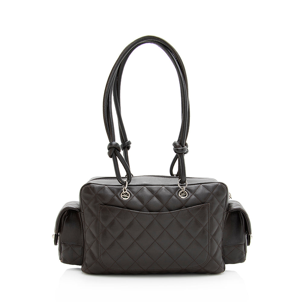 Chanel Lambskin Ligne Cambon Reporter Satchel SHF Satchel Bag