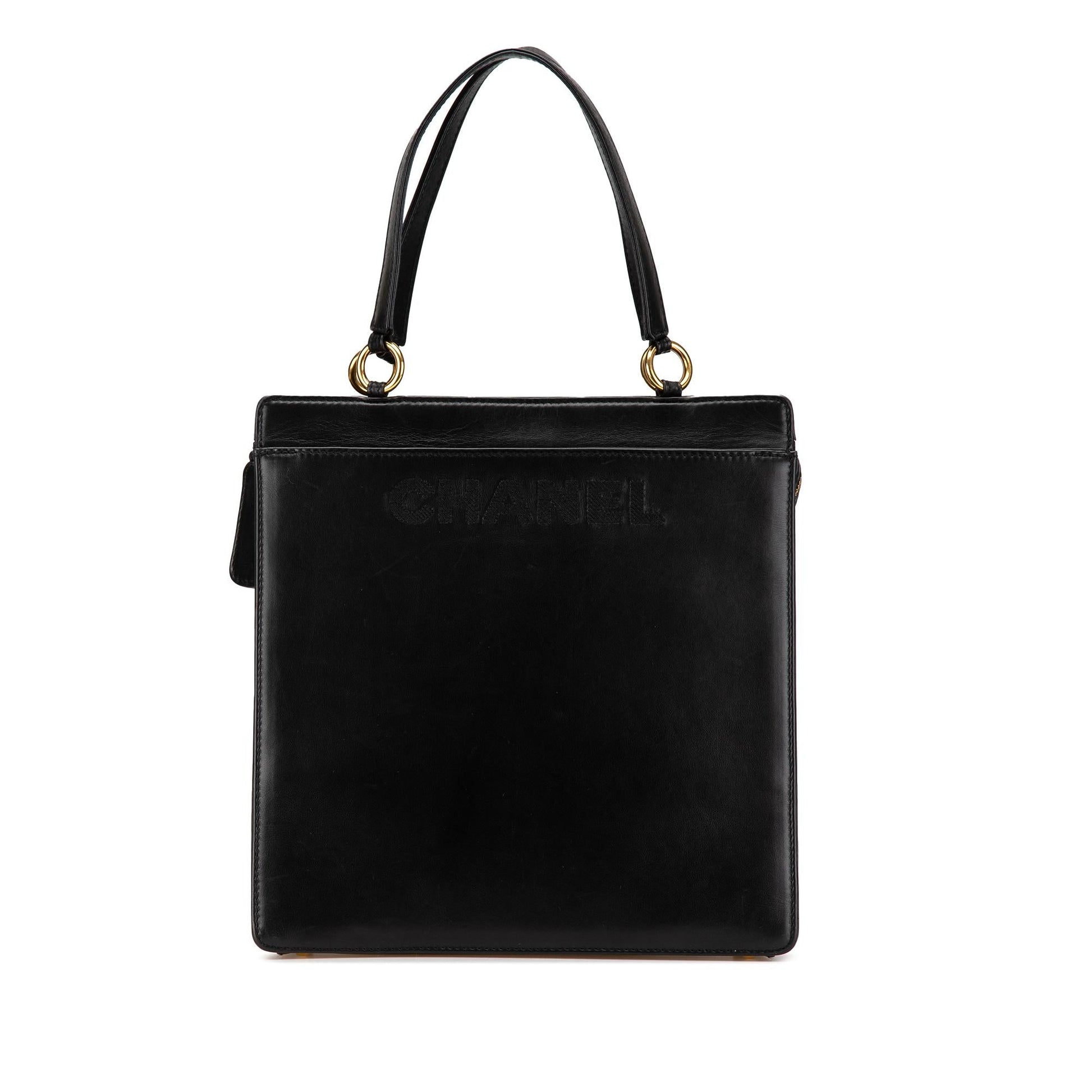 Chanel Lambskin Logo Tote Bag