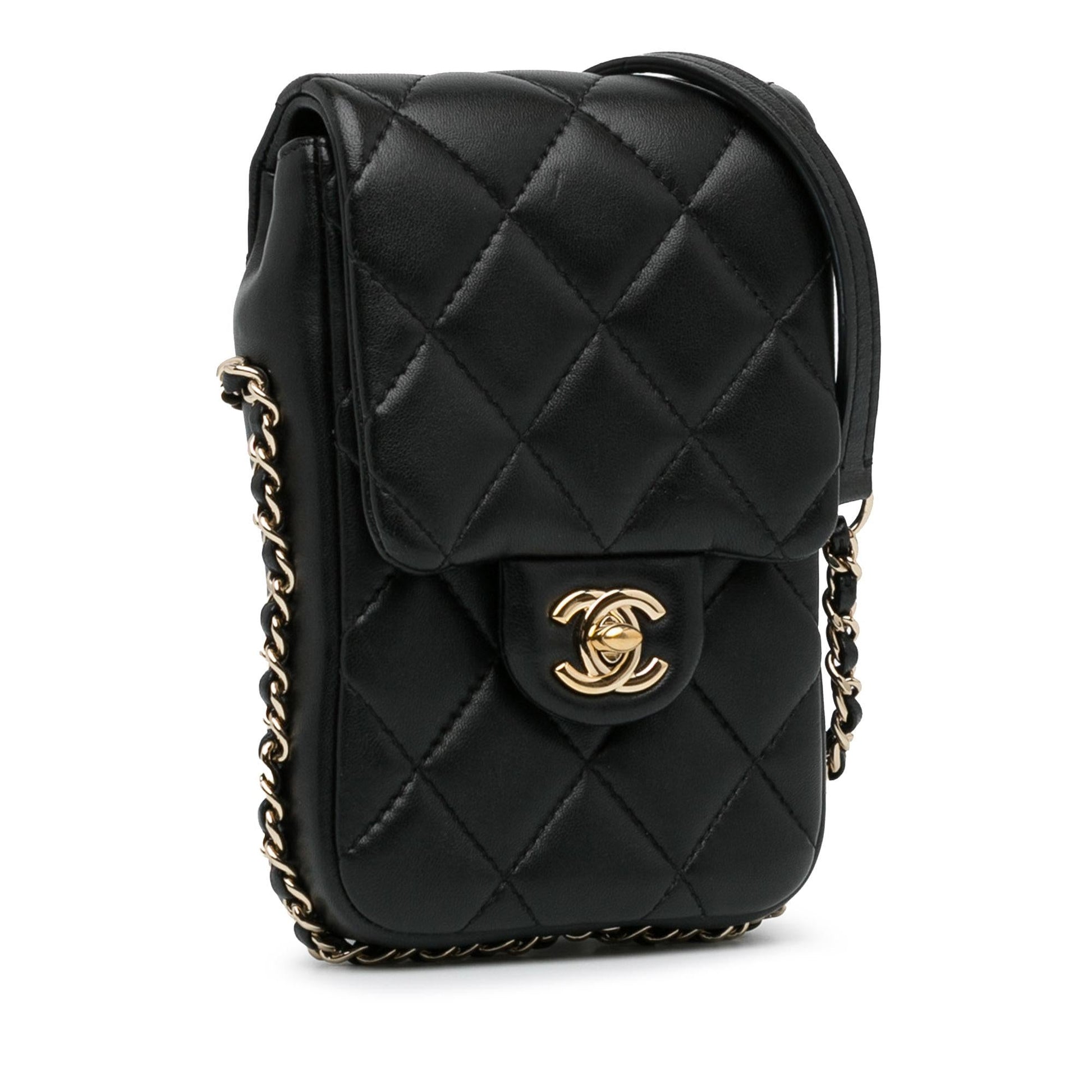 Chanel Lambskin My Precious Phone Flap SHG-lI6AjS Handbag