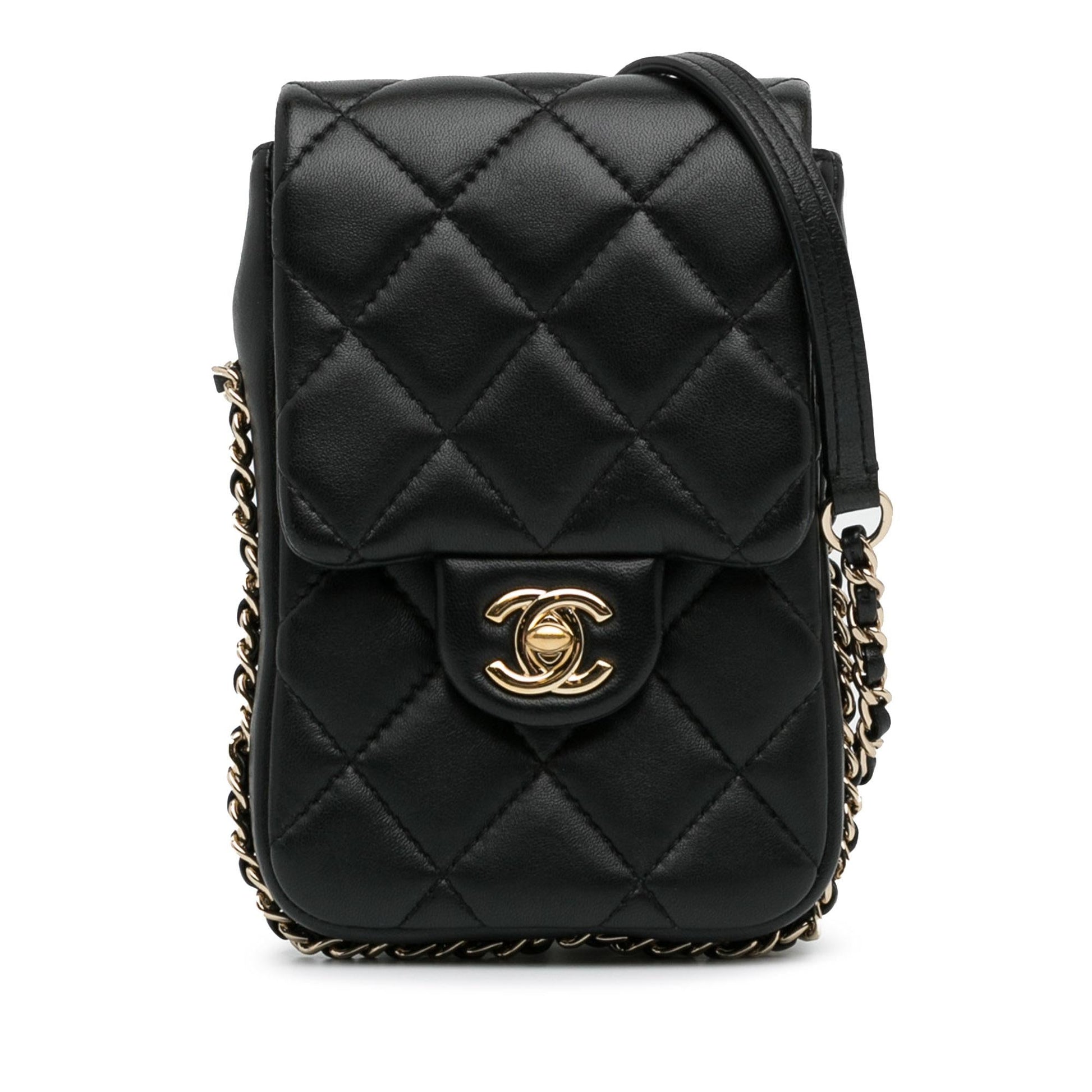 Chanel Lambskin My Precious Phone Flap SHG-2d8hdV Handbag