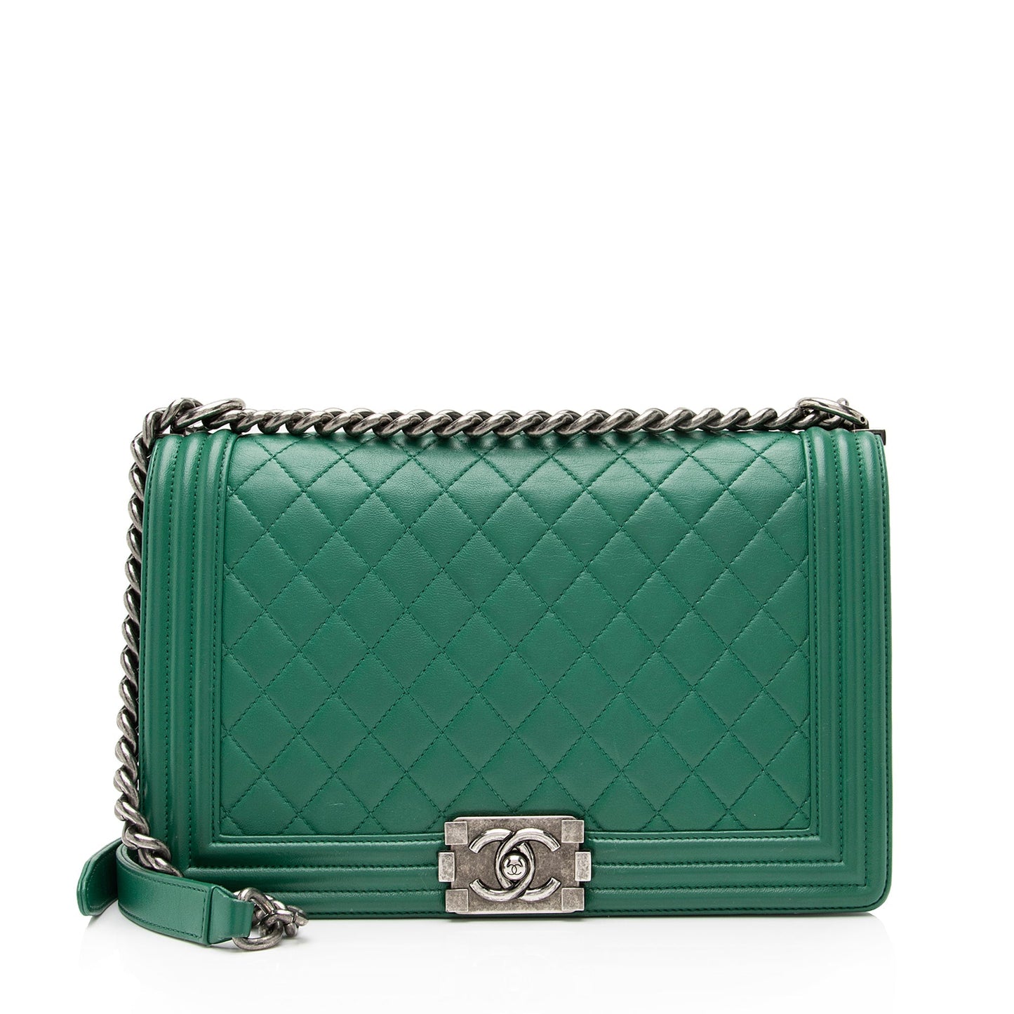 Chanel Lambskin New Boy SHF Handbag