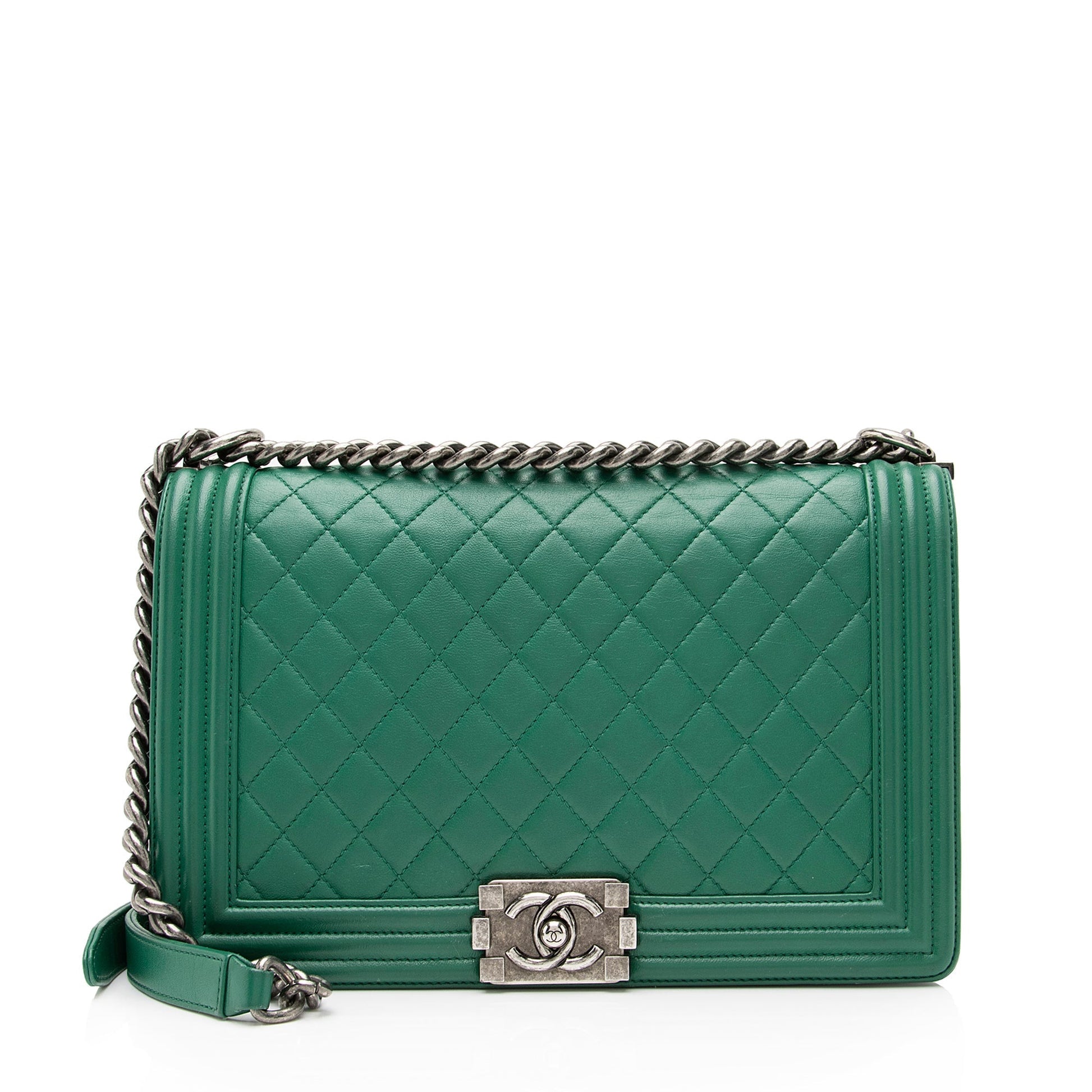 Chanel Lambskin New Boy SHF Handbag