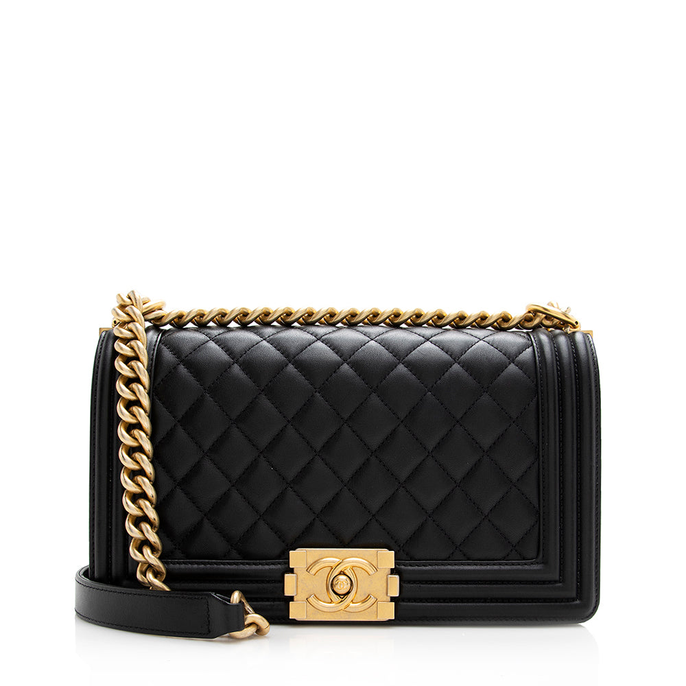 Chanel Lambskin Old Boy SHF Handbag
