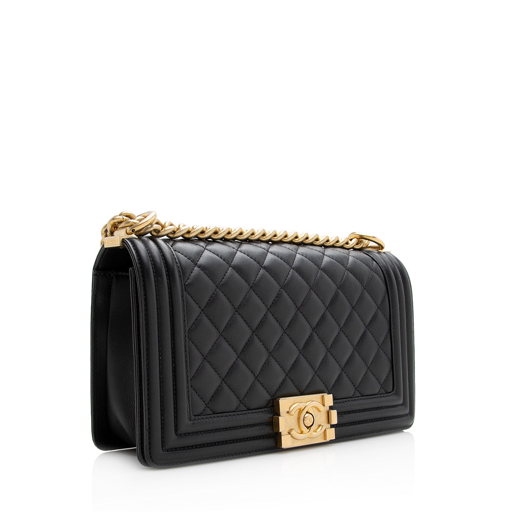 Chanel Lambskin Old Boy SHF Handbag