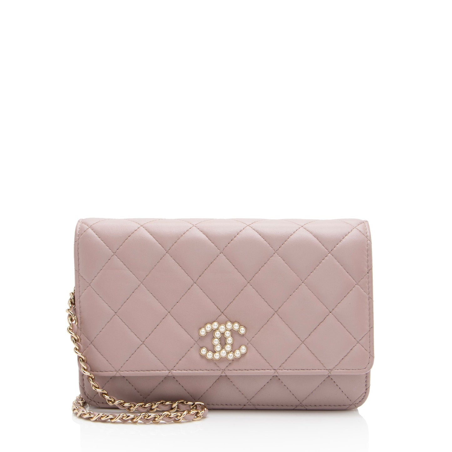 Chanel Lambskin Pearl CC on SHF-xRqAN6 Wallet Case