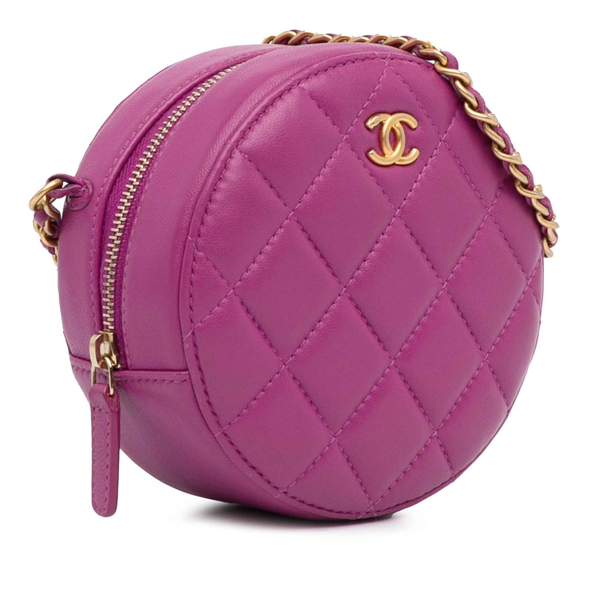 Chanel Lambskin Pearl Crush Round SHG-T1Ji2T Clutch Bag