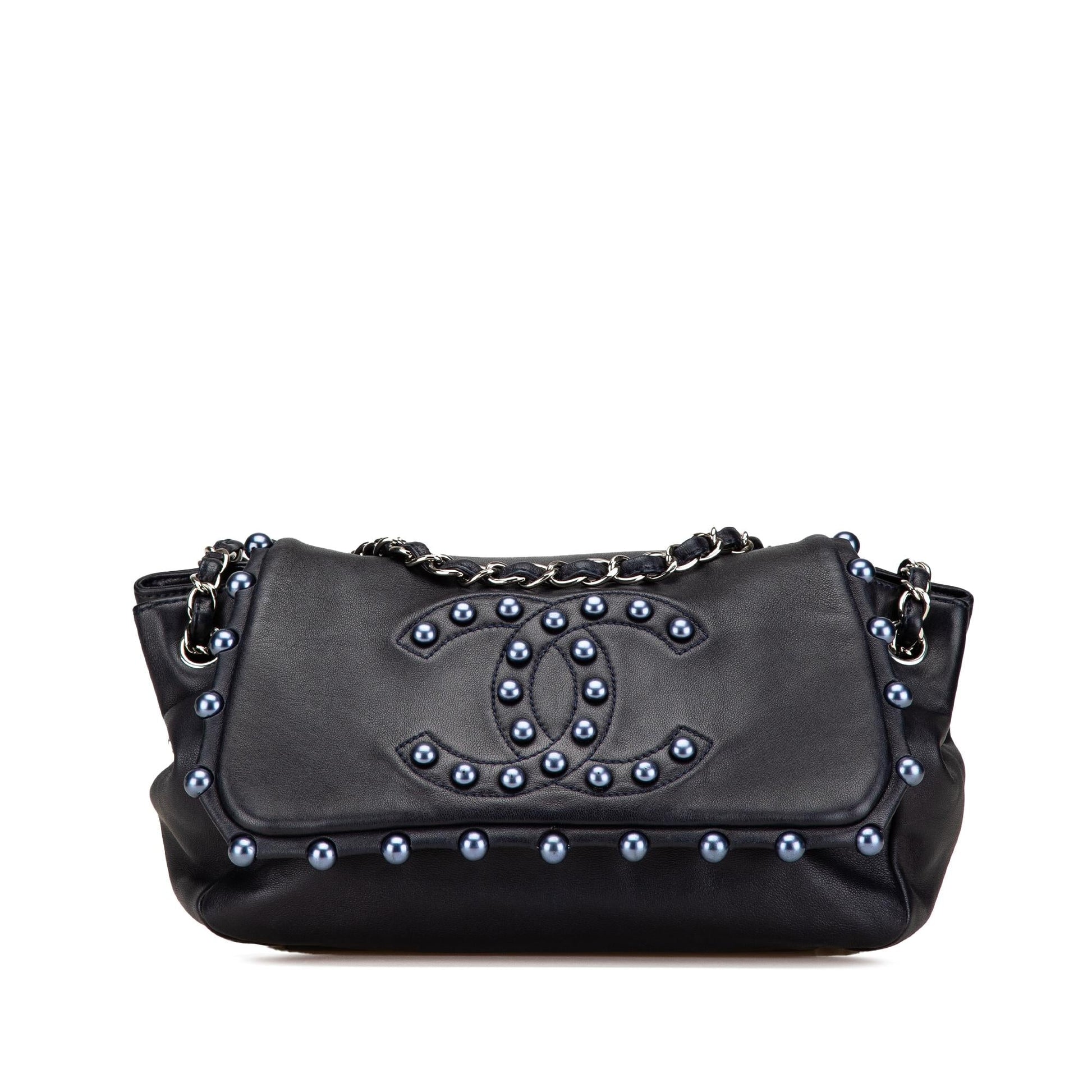 Chanel Lambskin Pearl Obsession Flap Handbag