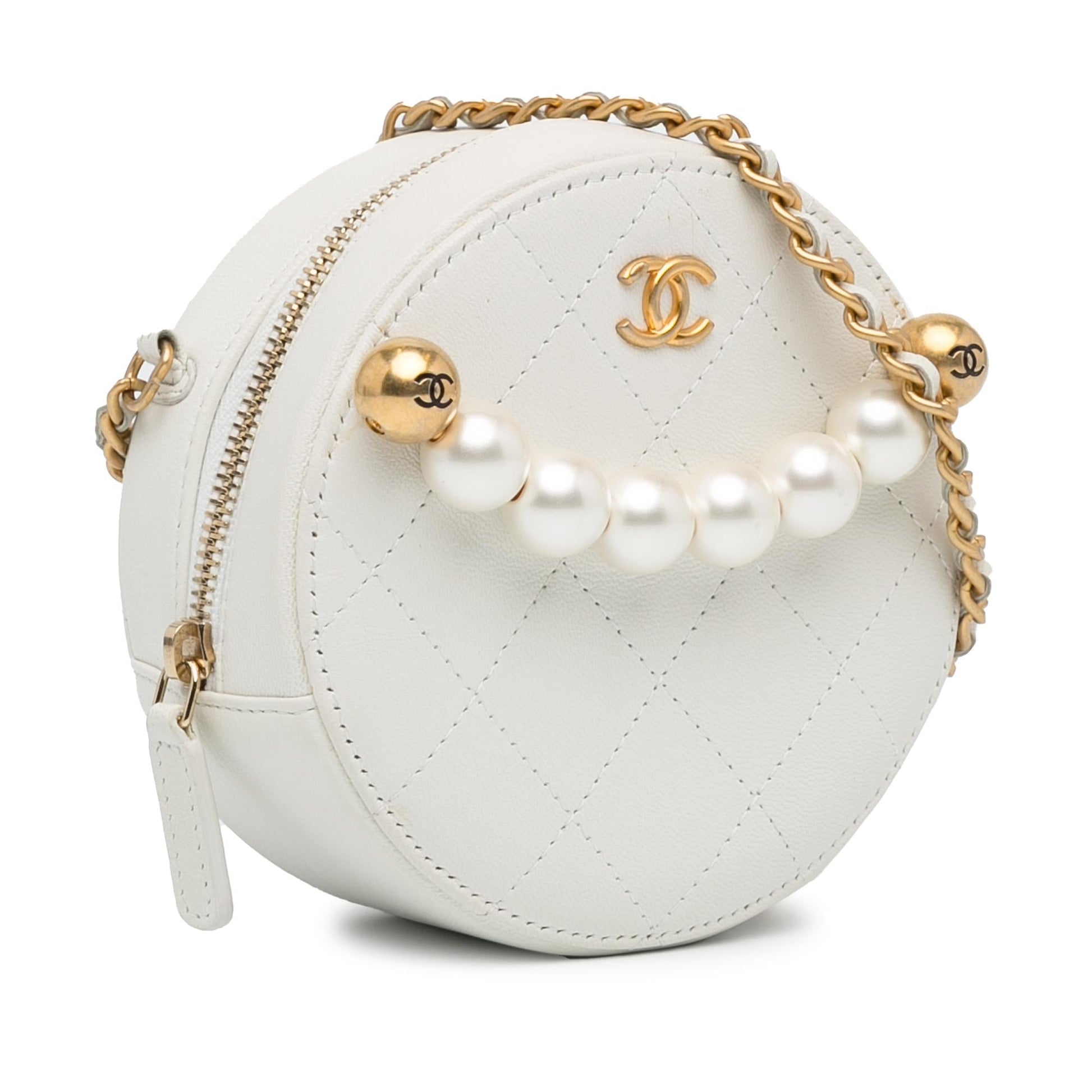 Chanel Lambskin Pearl Round SHG-eBDOPl Clutch Bag