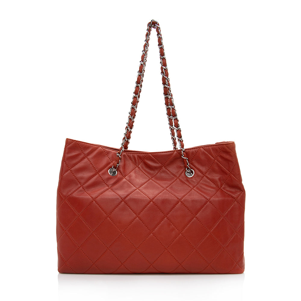 Chanel Lambskin Pocket Shopper SHF Tote Bag