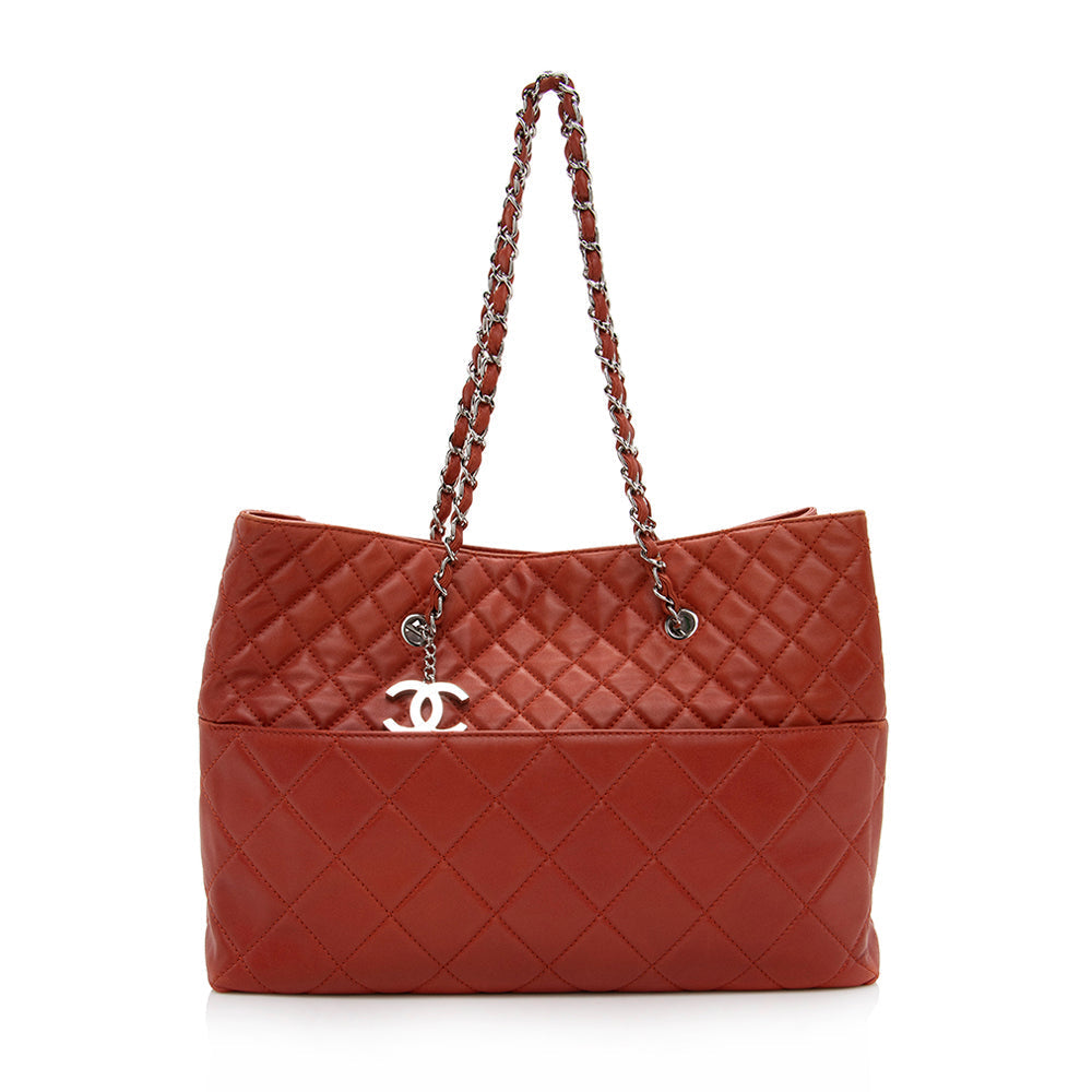 Chanel Lambskin Pocket Shopper SHF Tote Bag