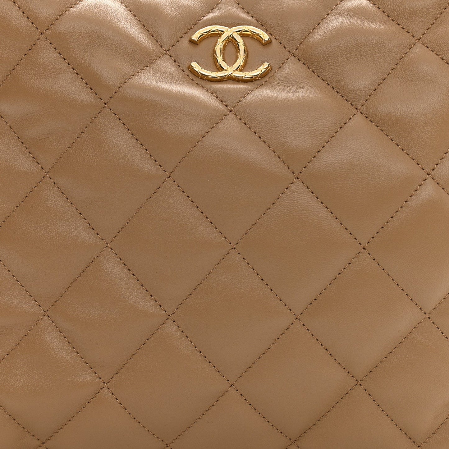 Chanel CC QUILTED LAMBSKIN HOBO Shoulder Bag