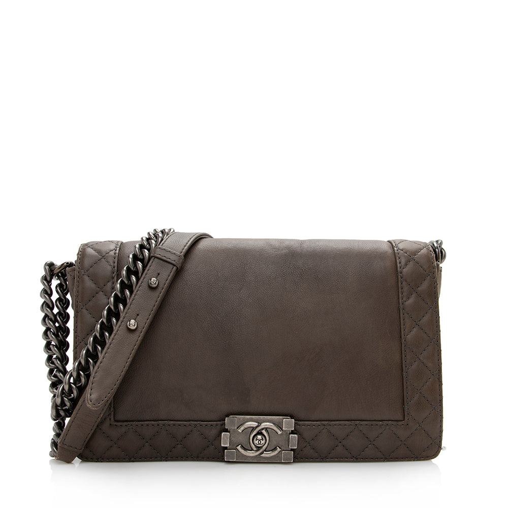 Chanel Lambskin Reverso Boy SHF Handbag